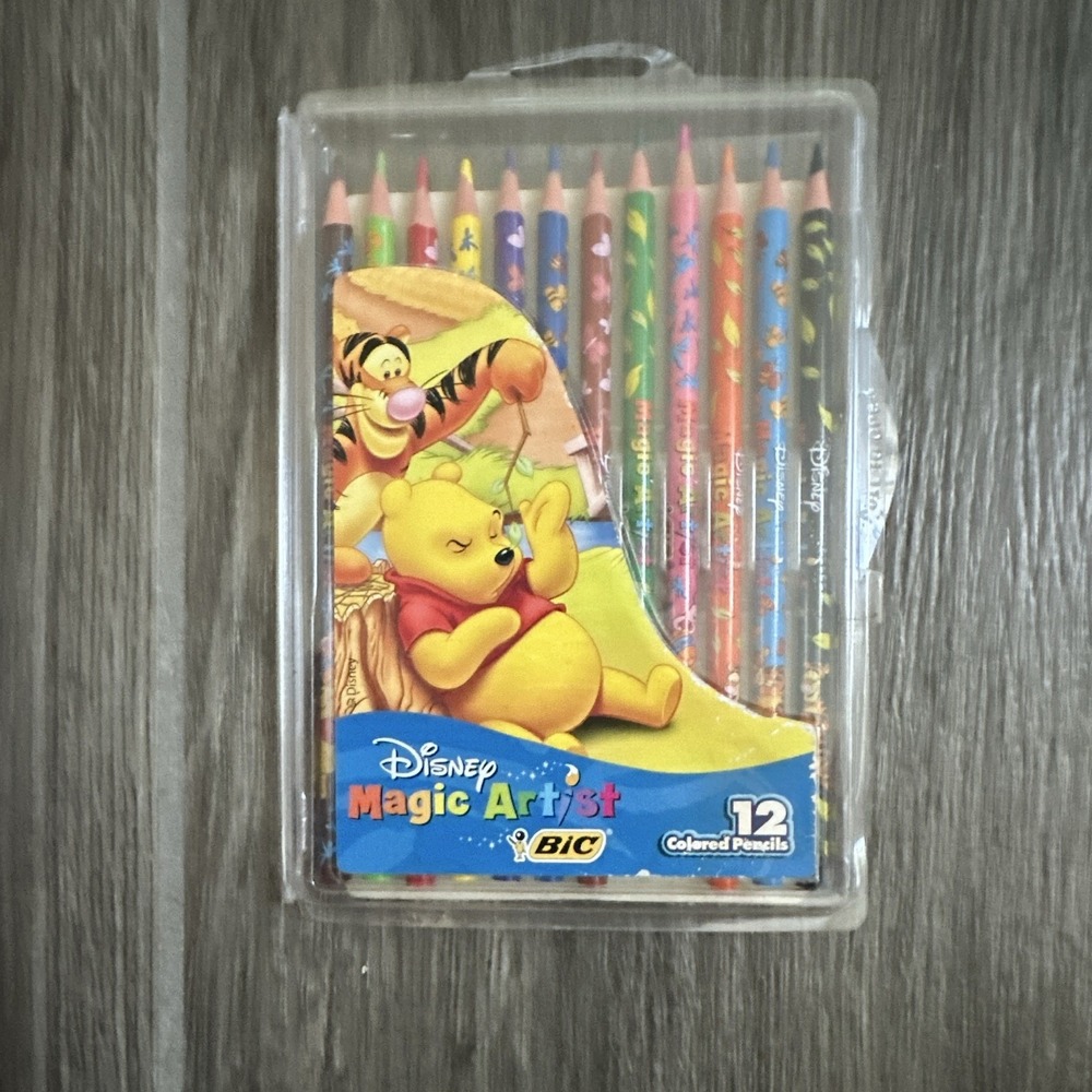 Disney Winnie the Pooh Vintage Colored Pencils. 12ct. 2003 Bic USA